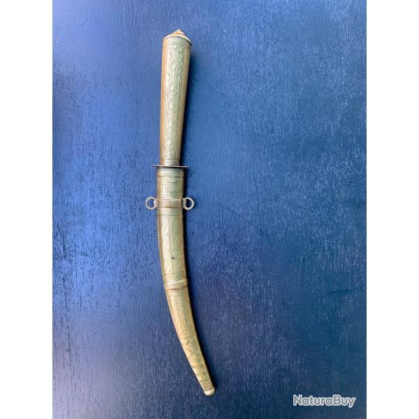 ANCIEN POIGNARD MAROCAIN SHULA, CIRCA 1920, MODELE PEU COURANT, MAGHREB, AFRIQUE