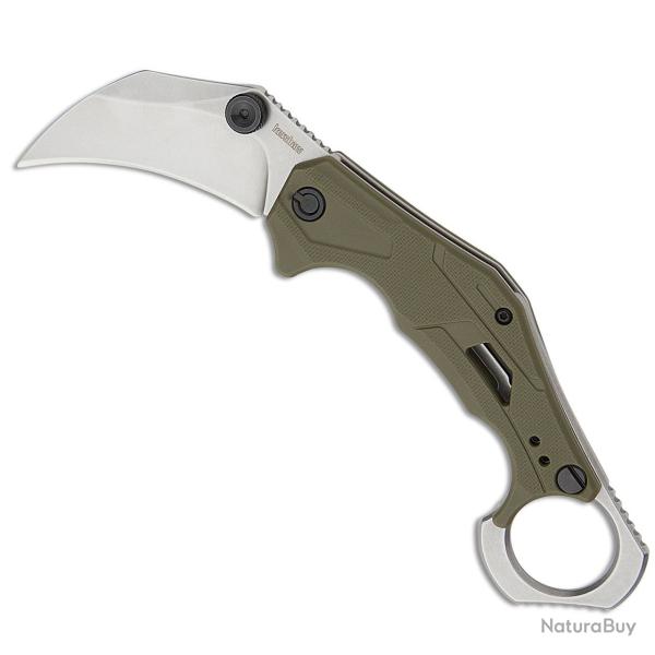 Couteau Kershaw Outlier Karambit O/A Lame 8Cr13MoV SW Manche GFN Vert Olive Linerlock KS2064ODSW