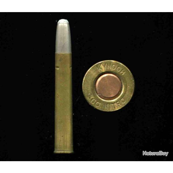 .360 Nitro Express 2" 1/4 - tui laiton 57.3 mm - marquage :  KYNOCH 360 - balle nickel poite plomb