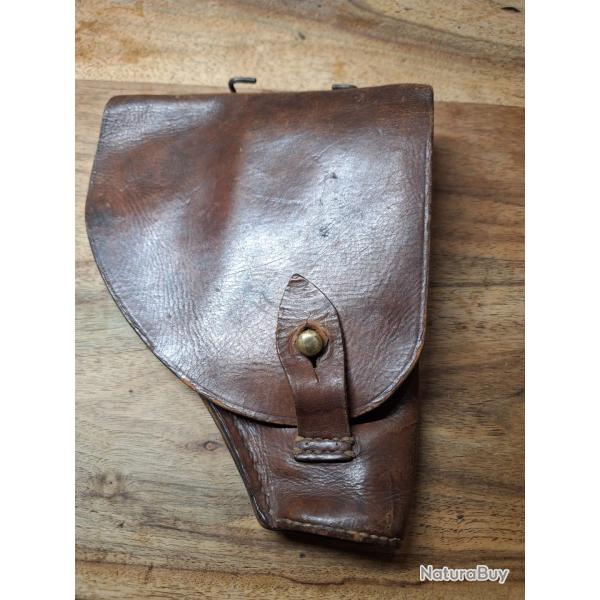 Holster de pistolet 7,65mm type Ruby ou Unique modification typique guerre d'Indochine