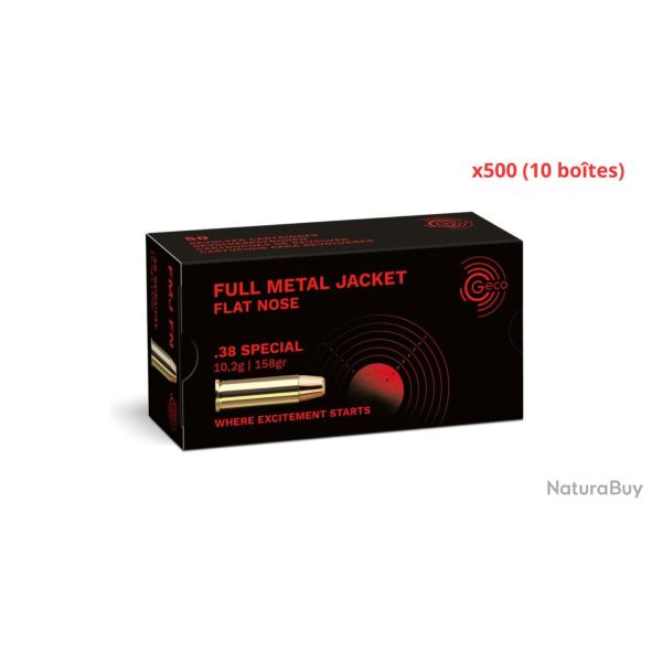 MUNITIONS GECO CALIBRE 38 SPECIAL FMJ 158gr - 10.2g x500 