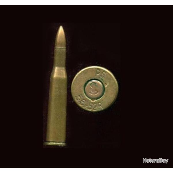 5.6 x 52 R -  marquage : PS  5,6 x 52 R - balle cuivre pointe plomb