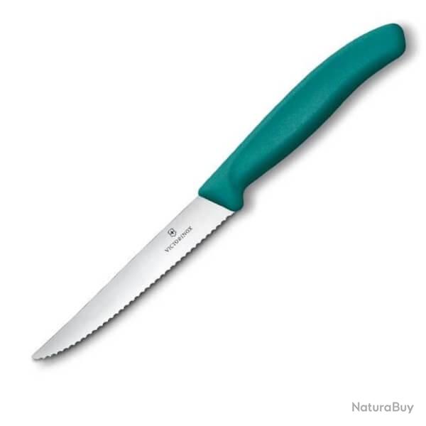 6.7234.C1 Couteau steak � dents Victorinox Swiss Classic 11cm vert