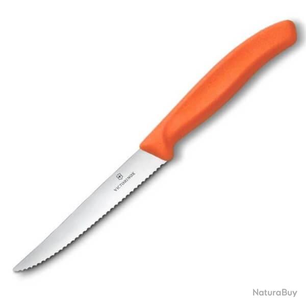 6.7239.C1 Couteau steak � dents Victorinox Swiss Classic 11cm orange
