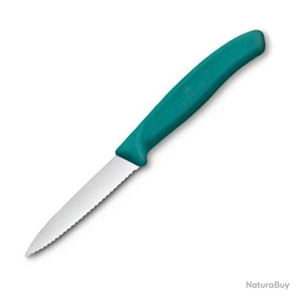 6.7634.C1 Couteau d'office � dents Victorinox Swiss Classic 8cm vert