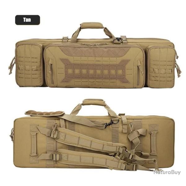 Sac � Dos Tactique Double Compartiment Carabines Fusils Rembourr� Oxford 600D �tui Chasse Tir Kaki