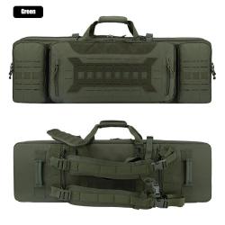 Sac &agrave; Dos Tactique Double Compartiment Carabines Fusils Rembourr&eacute; Oxford 600D &Eacute;tui Chasse Tir Vert