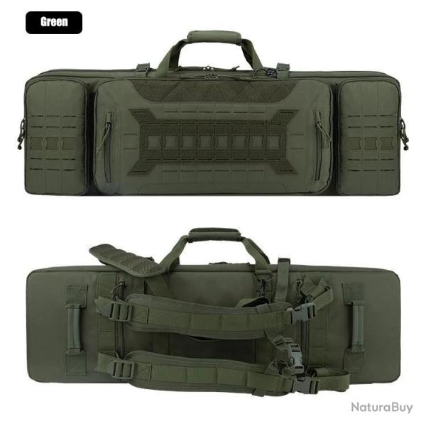 Sac � Dos Tactique Double Compartiment Carabines Fusils Rembourr� Oxford 600D �tui Chasse Tir Vert