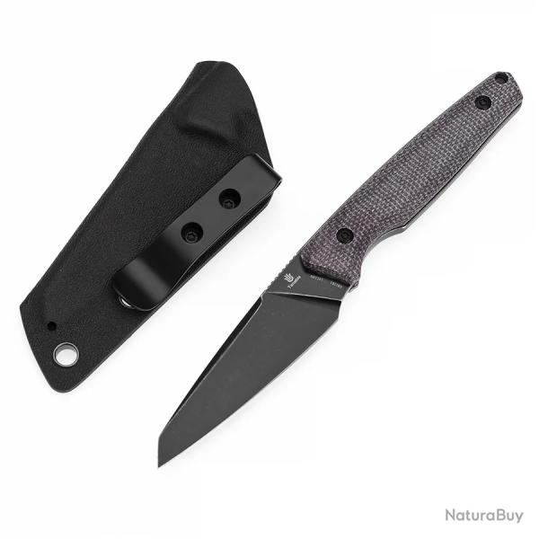Couteau Tenable Parr Lame Reverse Tanto Acier 14C28N Blk Manche Micarta Purpe Etui Kydex TG011B1