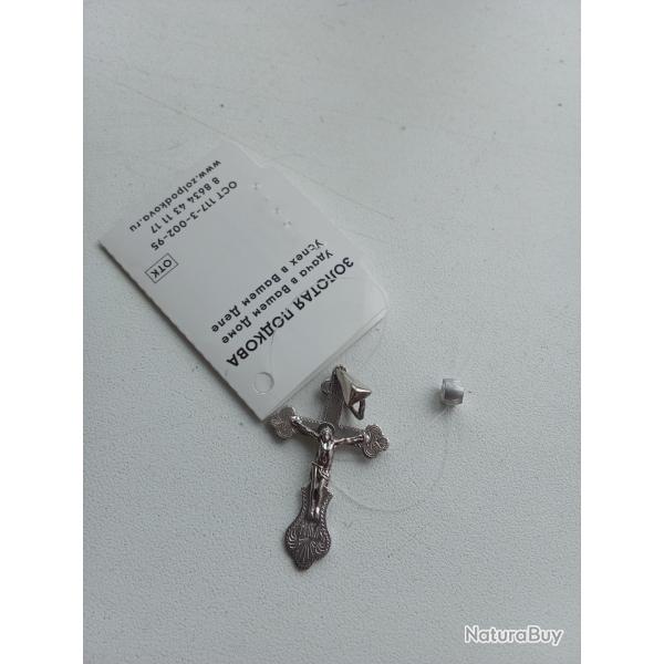 PENDENTIF CROIX ORTHODOXE EN ARGENT 1,6 gr NEUF FABRICATION RUSSE