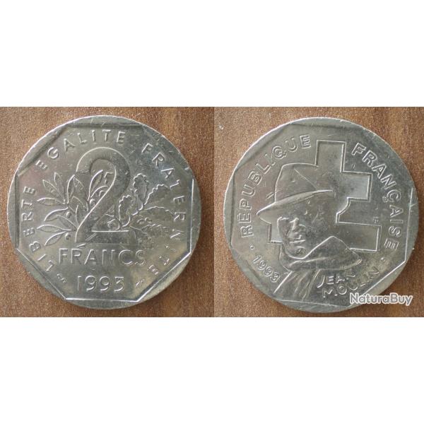 France 2 Francs 1993 Piece Franc Jean Moulin Piece
