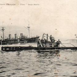 CPA - Marine de Guerre - "Thon "  Sous - Marin - N&deg;3842