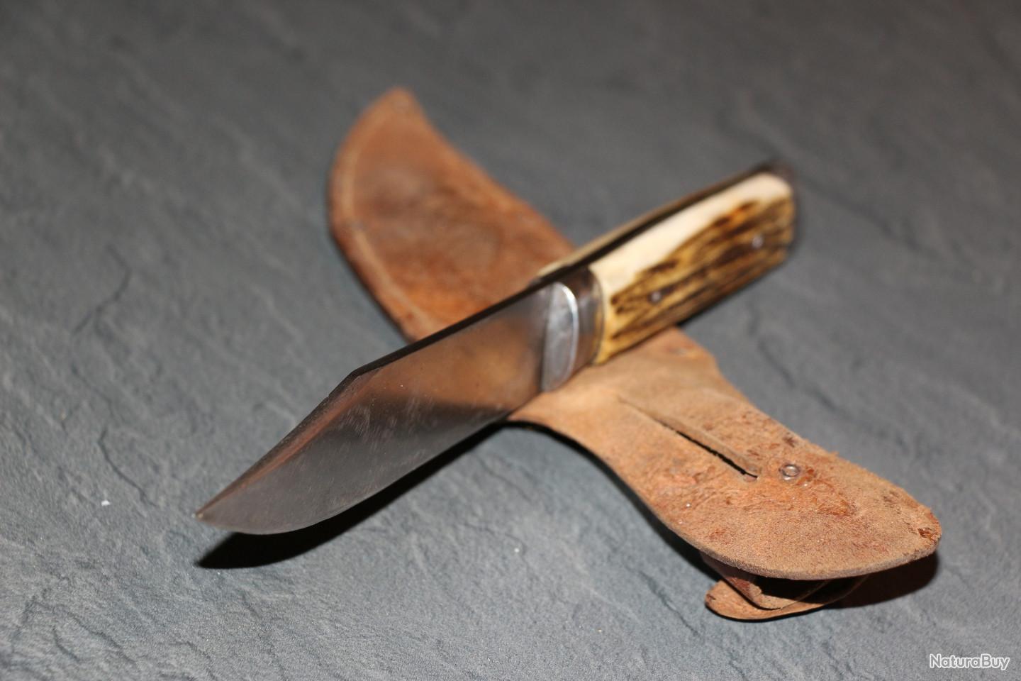 Joli Couteau PUUKKO LISAKKI JARVENPAÄ Made In FINLAND Manche En Bois Avec Etui Cuir Item 12331993