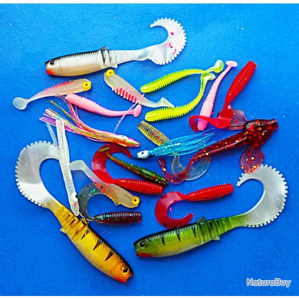 LEURRES SOUPLES - Lot de 25 pi�ces