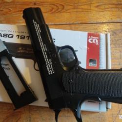 Pistolet ASG CO2 4.5 mm Bbs  mod&egrave;le 1911 US Combat Blowback + chargeur suppl&eacute;mentaire