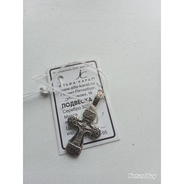 PENDENTIF CROIX ORTHODOXE EN ARGENT 2,8 gr NEUF FABRICATION RUSSE