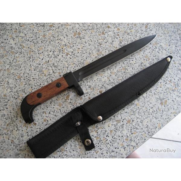 Poignard de type Ba�onnette neuve de 310 mm lame acier  avec fourreau tissu