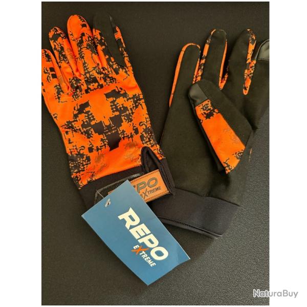 GANTS DE CHASSE HAUTE VISIBILIT� ORANGE CAMO - REPO EXTREME