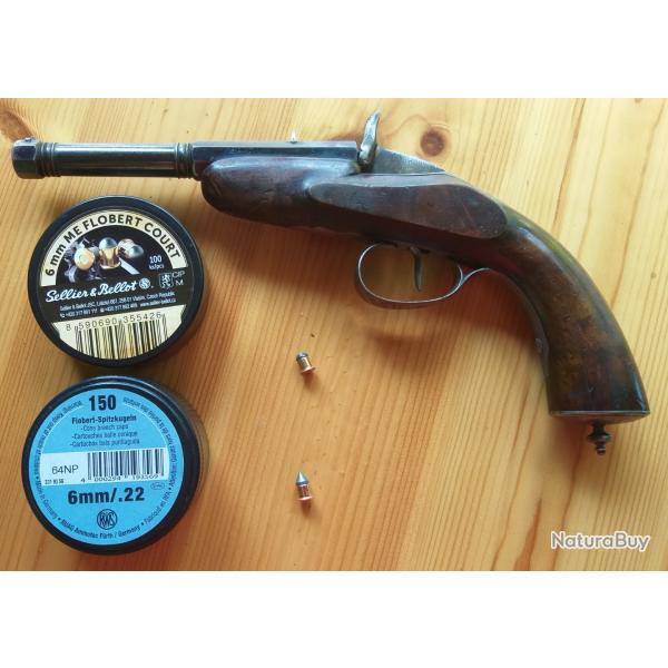 Superbe Pistolet de salon 6mm Flobert  "C L WAGNER � BERNE"