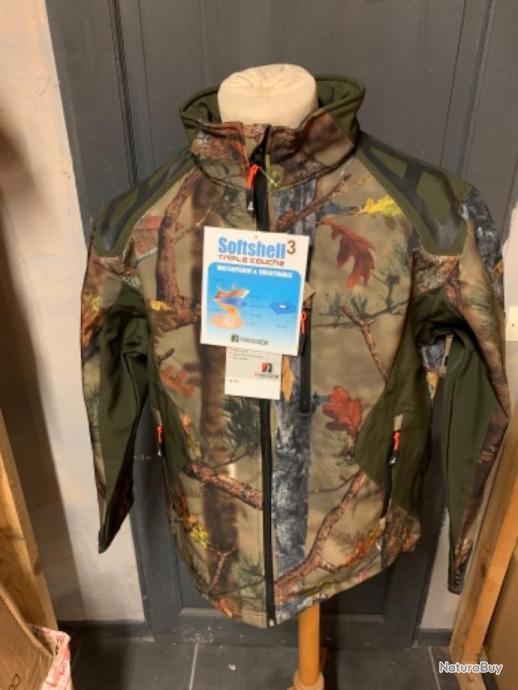 Blouson chasse Percussion Softshell Ghost Camo 4 poches S à 4XL