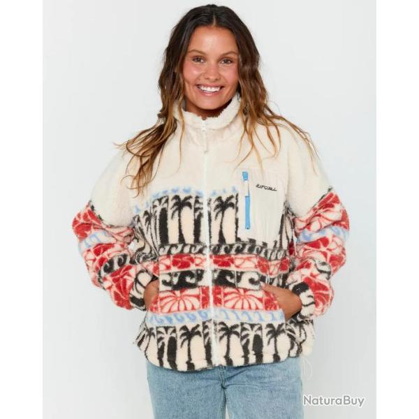 Veste Polaire Femme Rip Curl OCEANIC ZIP THRU POLAR FLEECE Beige