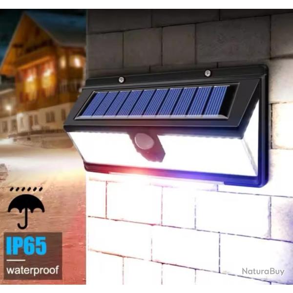 Lampe solaire ext�rieur  190 led avec d�tecteur de mouvements 4 mode �tanche ip65 + cadeaux �t�