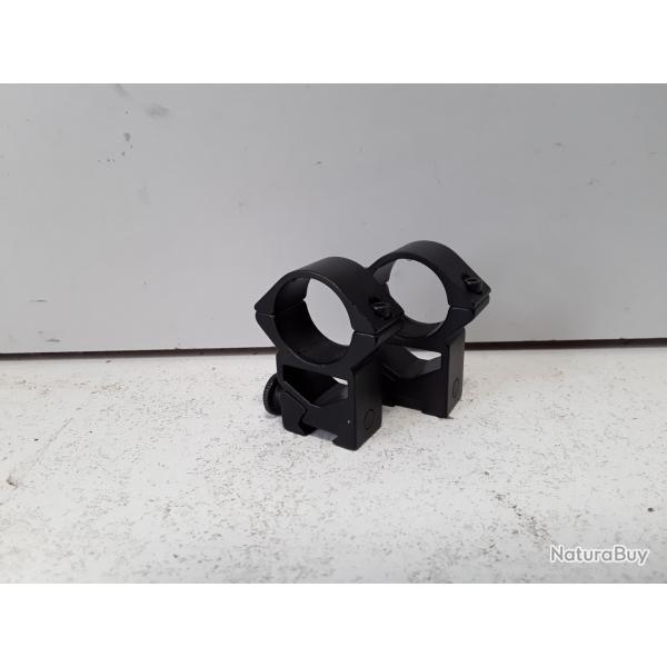 X2 colliers haut H.20mm �25,4mm pour rail R.11mm