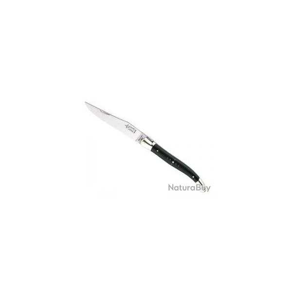 Couteau Laguiole G. DAVID lame acier 12C27, manche 12 cm �b�ne, 2 mitres inox brillant