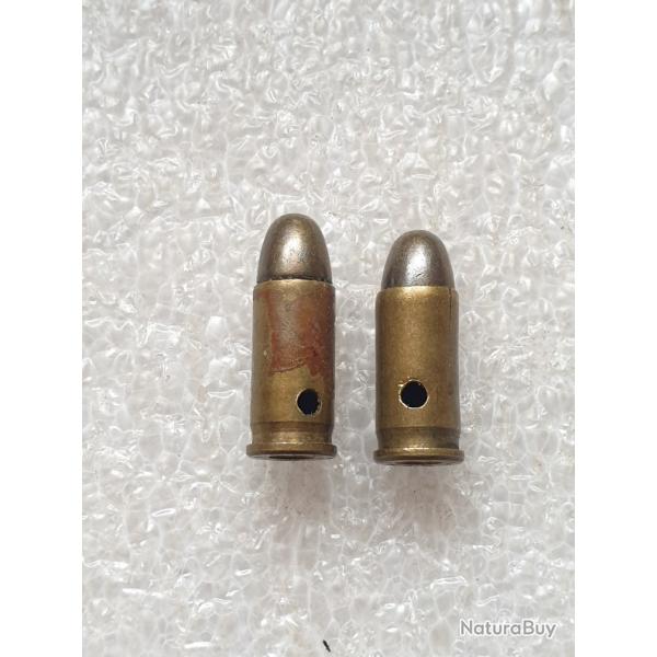 Lot de 2 cartouches 7.65 Rubis neutralises, marque SFM dates 1930 et 1937 (M 29.O.05)