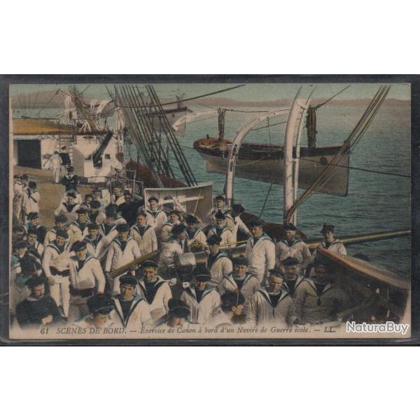 CPA - Marine Militaire -SC�NES DE BORD - Exercice de Canon a bord d'un Navire de Guerre �cole N�3851