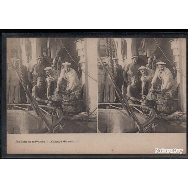 CPA - Marine Militaire -SC�NES DE BORD  - Pendant la travers�e -Abatage du mouton N�3854