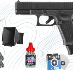 Pack Argent Pistolet Glock 19 Gen 5 MOS CO2 4.5mm BBs Umarex