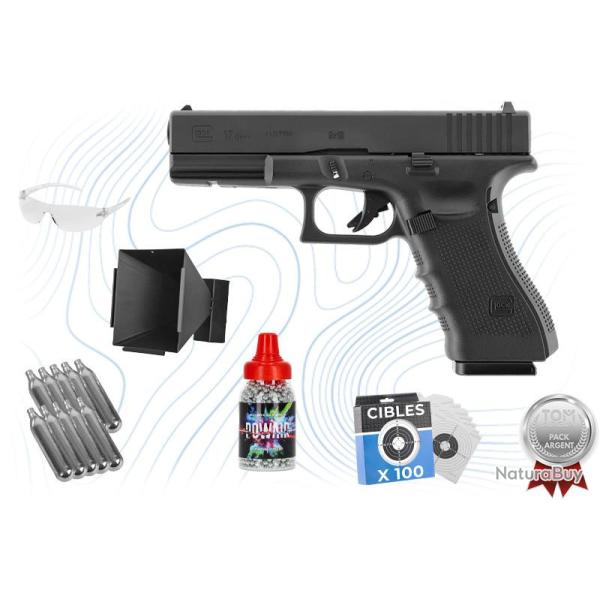 Pack Argent Pistolet Glock 19 Gen 5 MOS CO2 4.5mm BBs Umarex
