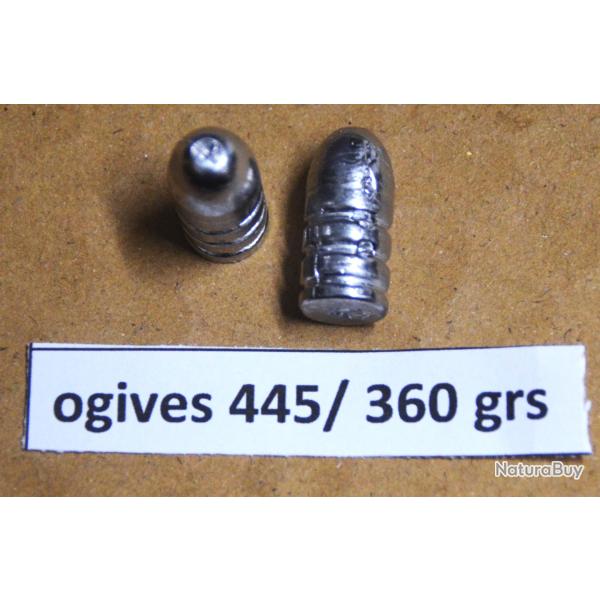 Ogives 445 /360 grs rechargement fusils a poudre noire