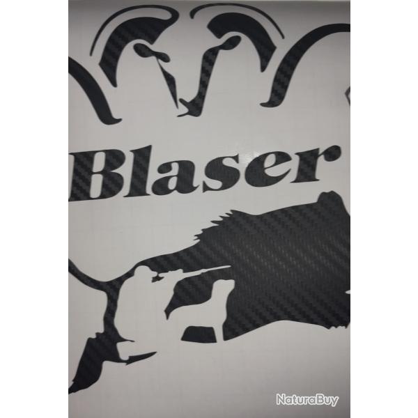 Autocollants Blaser + chasse aux sanglier carbone d�coration voiture coffre fort ou autres zz