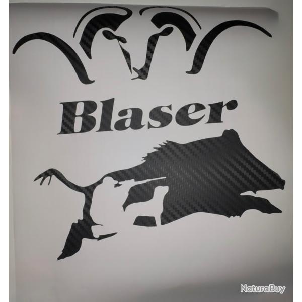 Autocollants Blaser + chasse aux sanglier carbone d�coration voiture coffre fort ou autres promo �t�