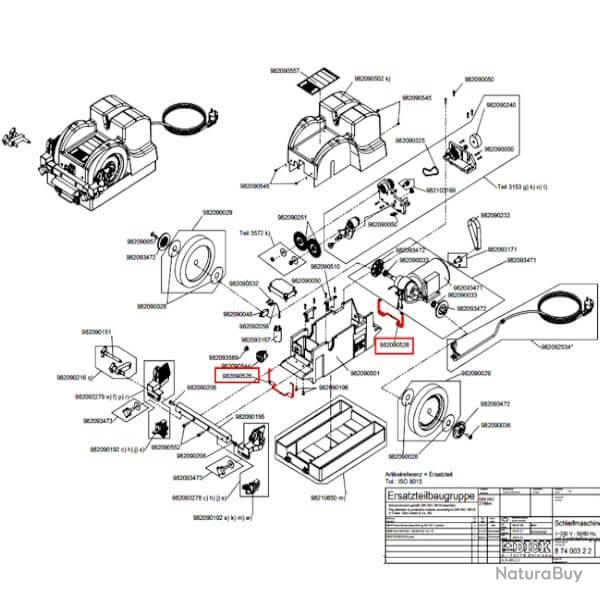 9 8209 0526 Support de tension pour Dick SM-110 et SM-111