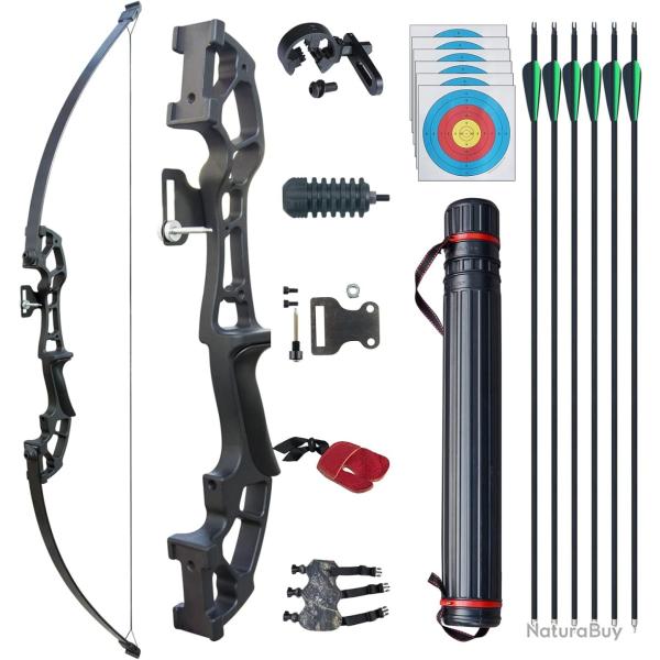 Arc de Chasse Adulte Arcs de tir � l'arc et fl�che Adulte Riser en m�tal 50 Pouces 30lbs, 6 Fl�che