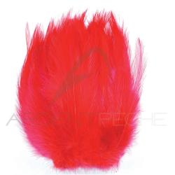 Grand hackle de coq fluo rouge