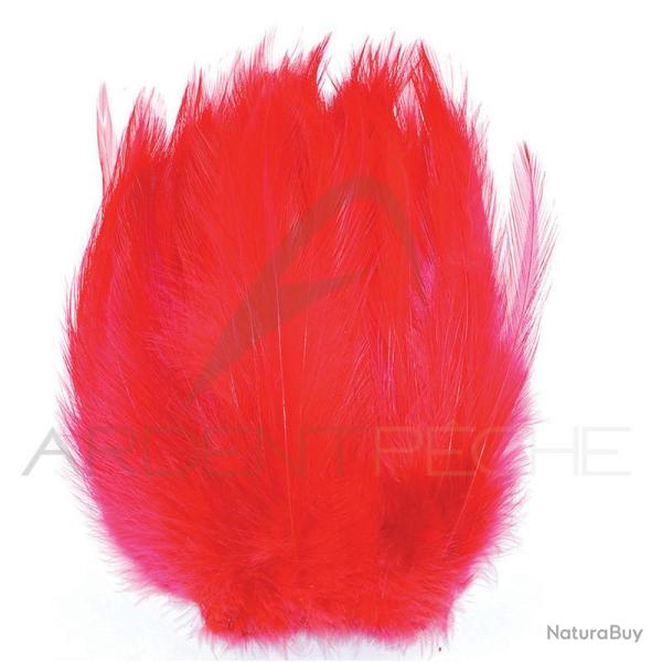 Grand hackle de coq fluo rouge