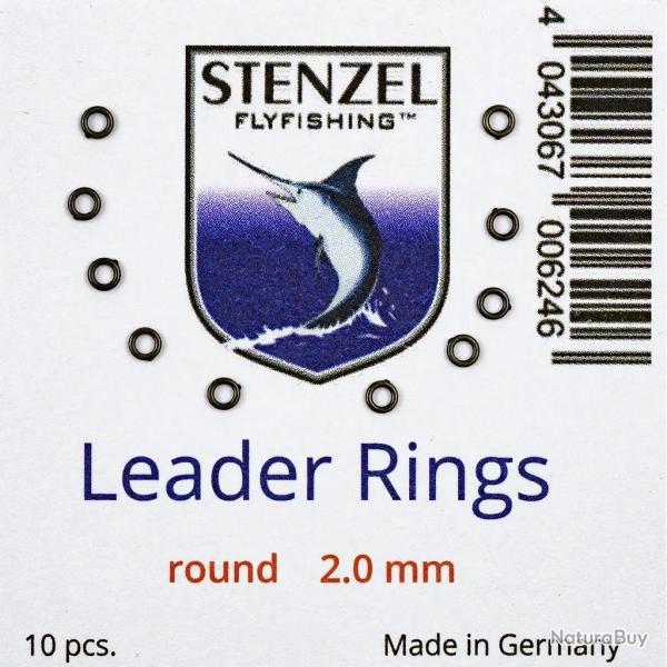 Anneaux de bas de ligne STENZEL rond noir 2 mm