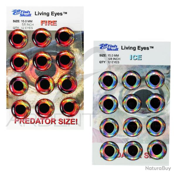 Yeux 3D Fish skull living eyes 10 mm
