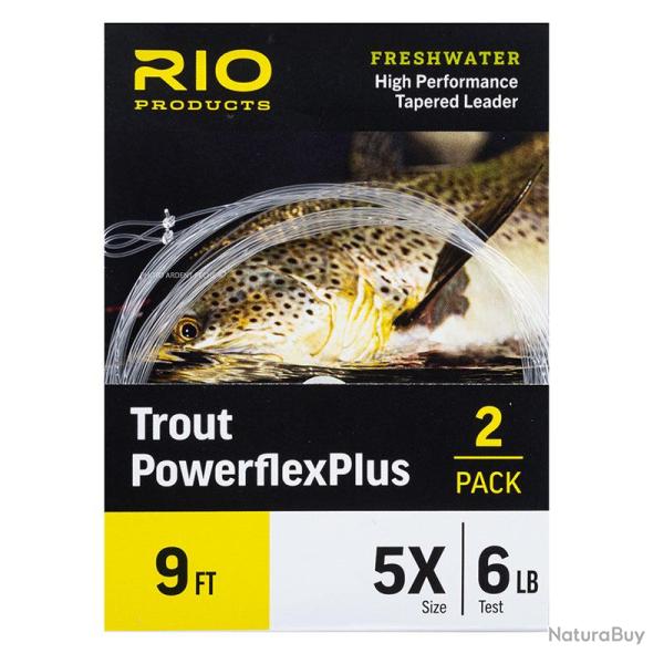 Bas de ligne RIO Trout Powerflex Plus (Pack de 2) 9� (2,70m) 5X