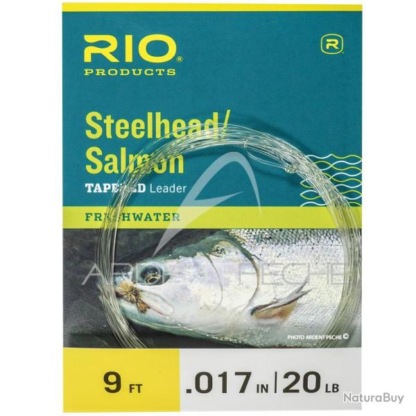 Bas de ligne RIO Steelhead/saumon Glacial/Green 9�(2,70m) 20lb