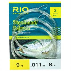 Bas de ligne RIO Steelhead/saumon Glacial/Green (pack de 3) 9&acute;(2,70m) 20lbs