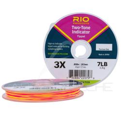 Fils nylon RIO 2 Tone Indicator rose/jaune 27m 5X - &Oslash; 0.152