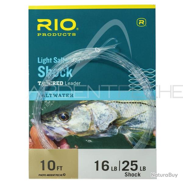 Bas de ligne RIO light saltwater shock tapered leader 16lb/40lb shock