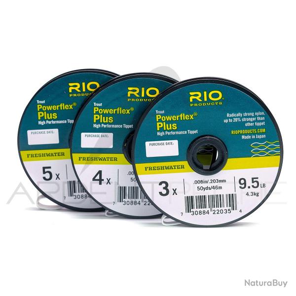 Fils nylon RIO Powerflex Plus (Pack 3 bobines) 0X-1X-2X