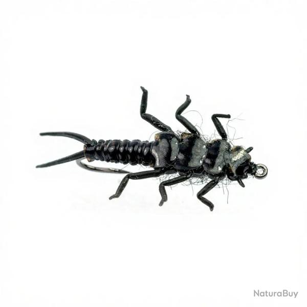 Mouche r�aliste Stonefly nymphe Noir H10