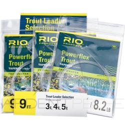 Bas de ligne RIO Powerflex assortis 9&acute; (Pack de 3) 4X/5X/6X